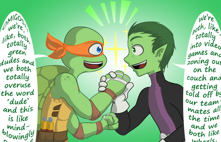 mikey_meets_beast_boy_by_rufiangel-d5isr1c.jpg