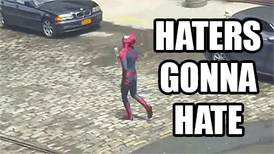 spiderman-haters-gonna-hate-walk-walking-street-1383098972l.gif